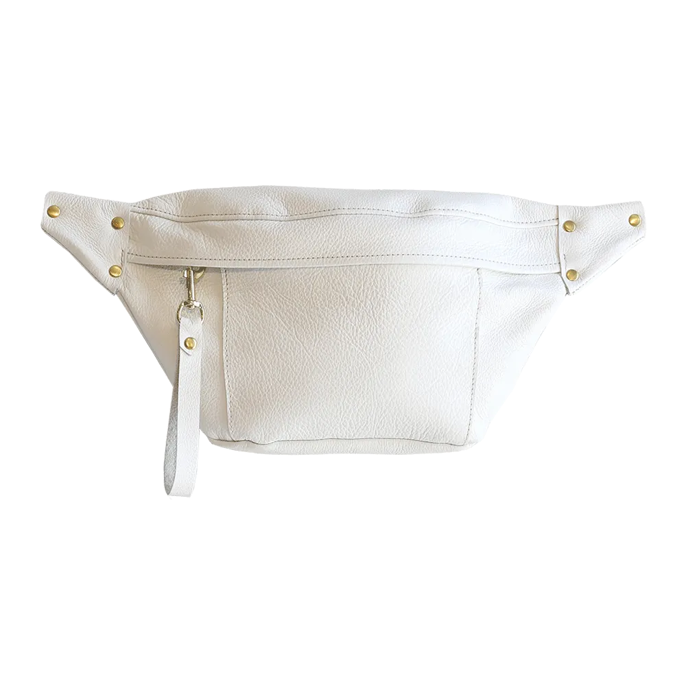 Stevie Belt Bag in Pebbled Ivory