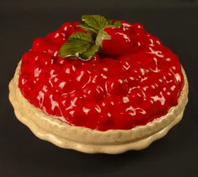 Strawberry Red Ceramic Pie Dish