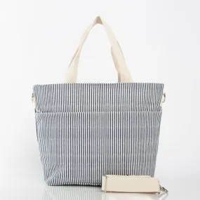 Striped Cooler Bag Navy & White