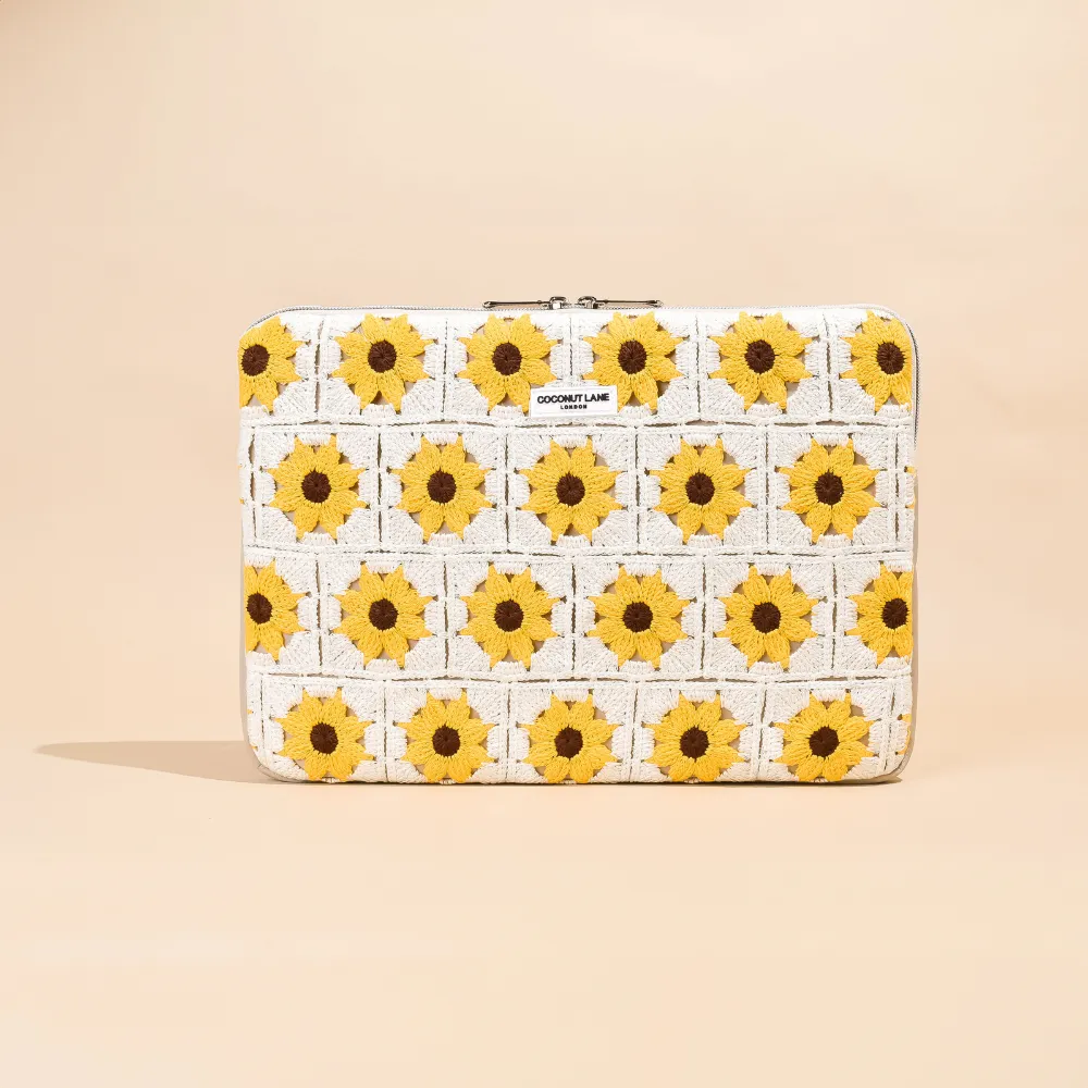 Sunflower Crochet Laptop Sleeve