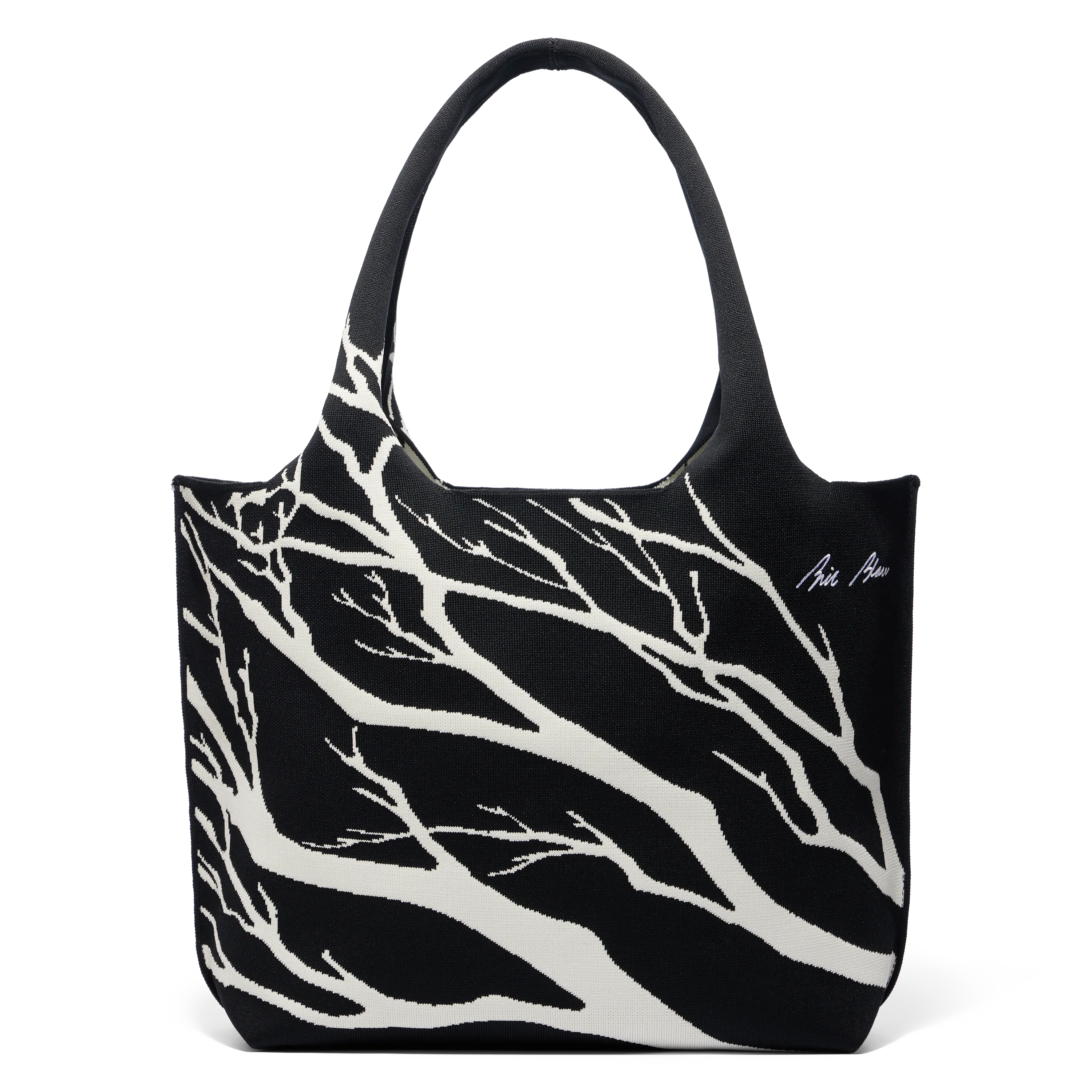 Sutton City Tote - Black Tree Branches with pouch - Large