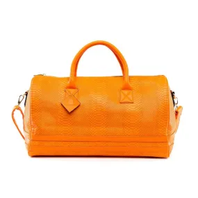 Tangerine Apollo 1 Faux Snakeskin Duffle Bag