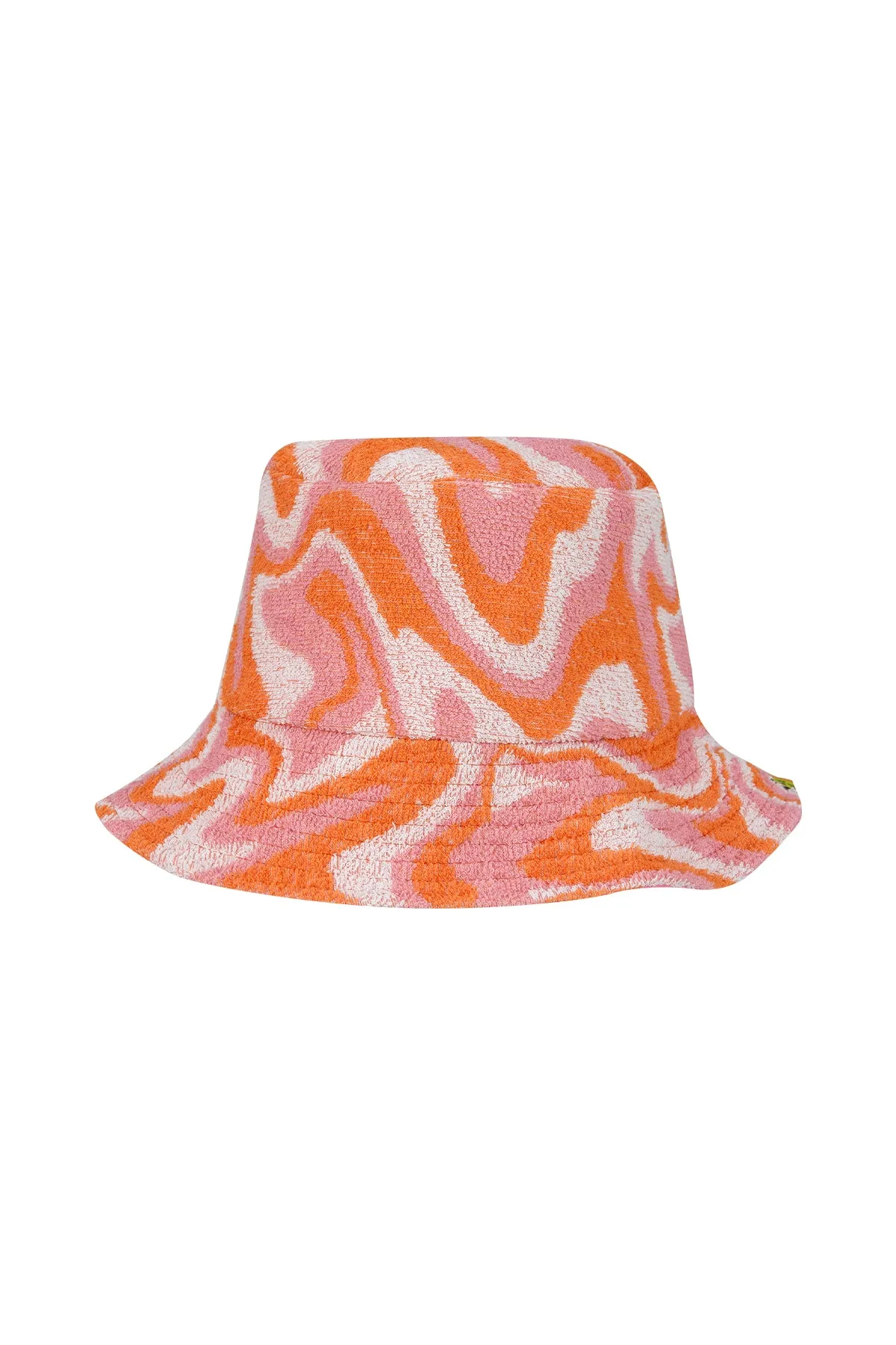 TERRY WAVY PRINT REVERSIBLE BUCKET HAT