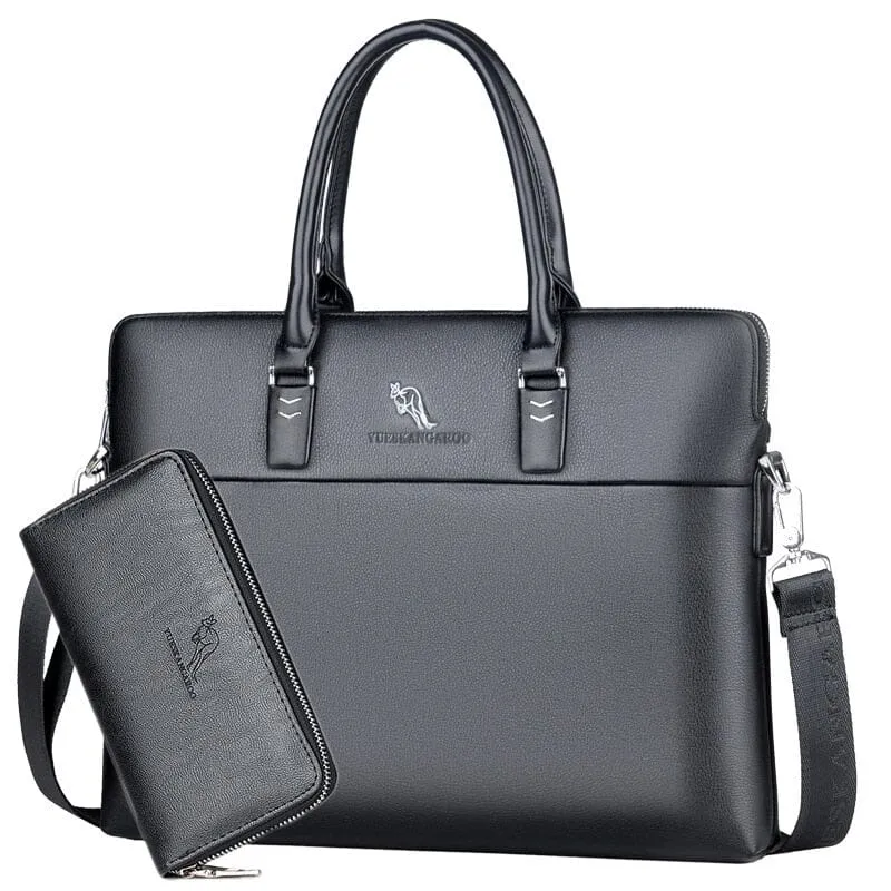 The Maddox Messenger Laptop Shoulder Bag Briefcase - Black