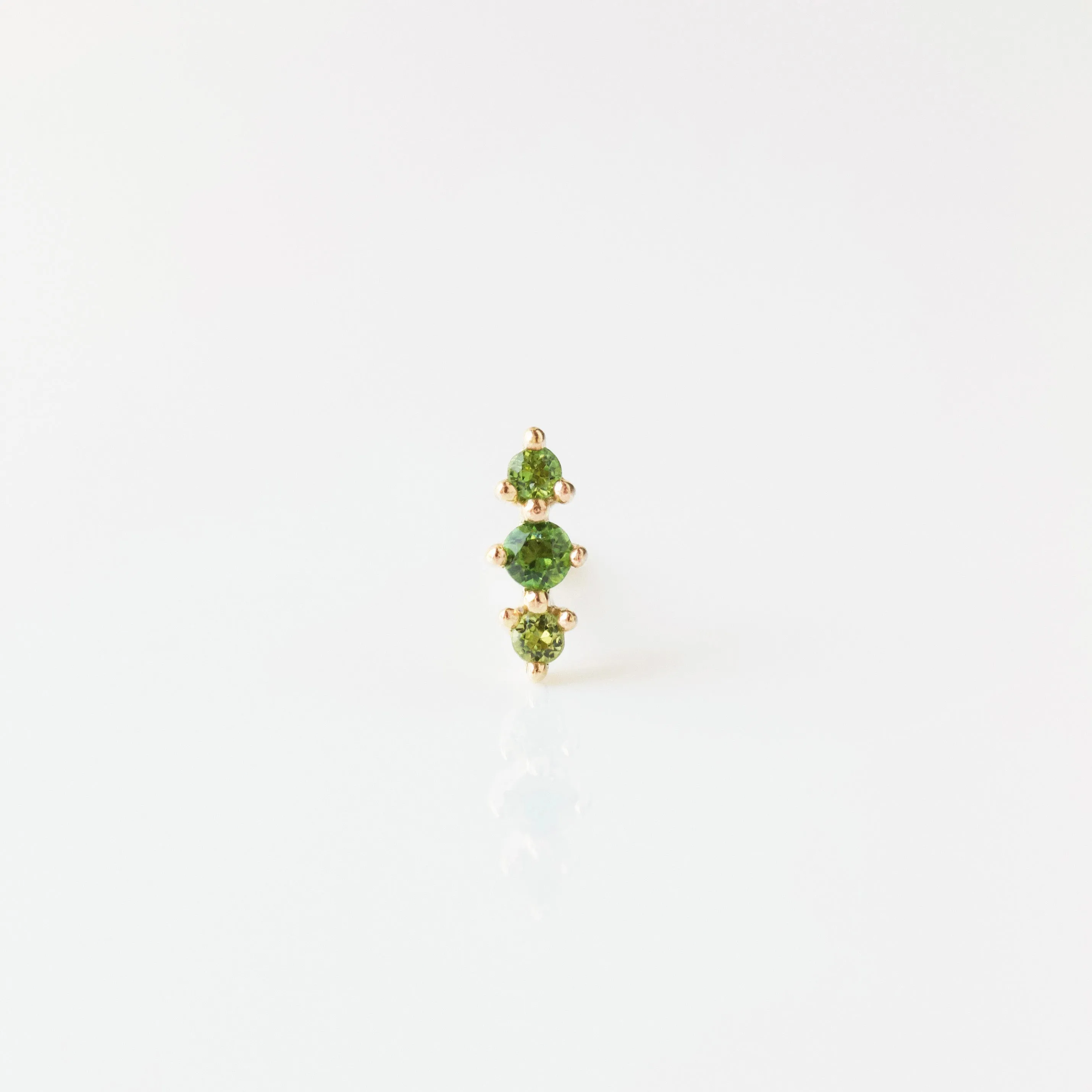 Tourmaline Triple Stone Stud