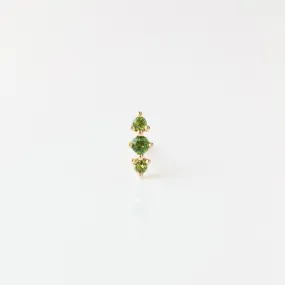 Tourmaline Triple Stone Stud