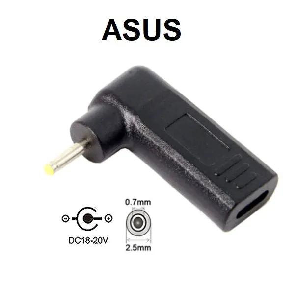 USB-C to Laptop Adapter - 0.7mm x 2.5mm - 19V - For ASUS