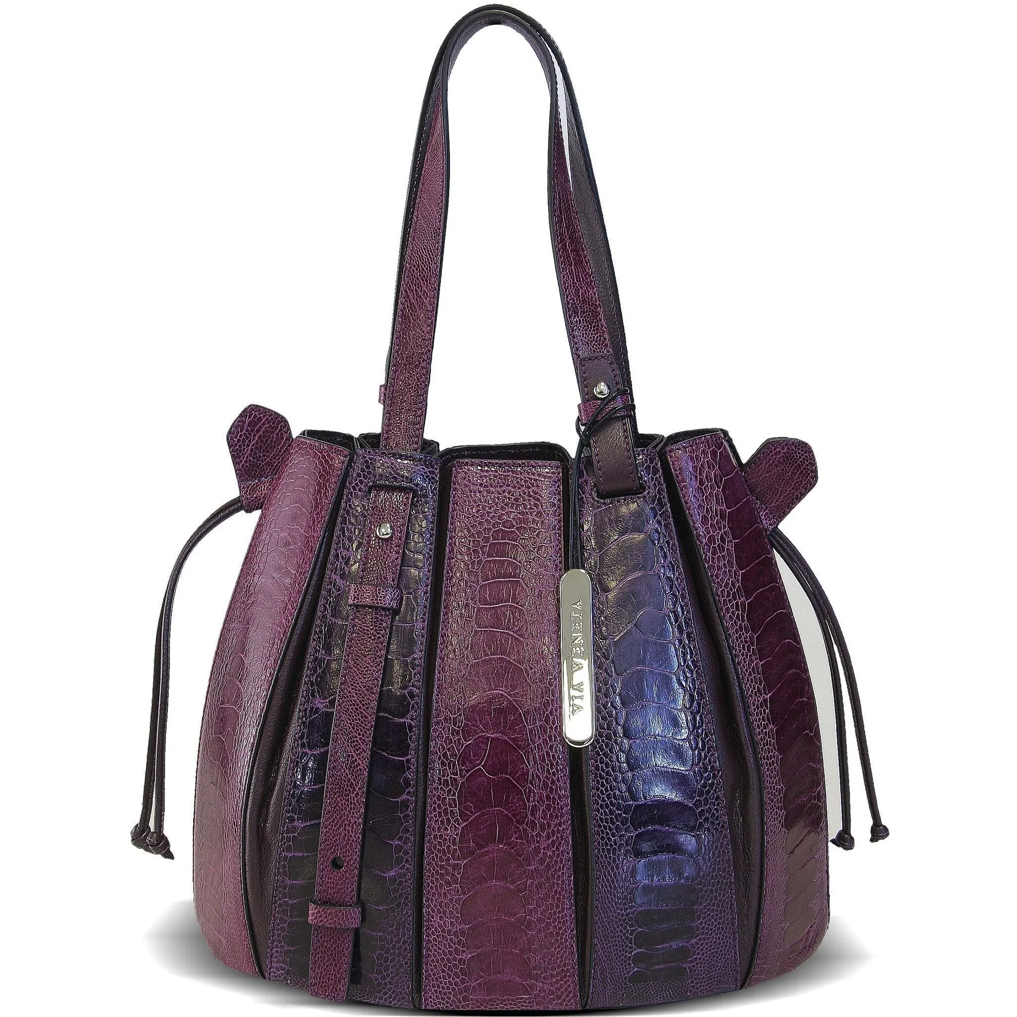 Via Veneta Fern Leather Medium Over The Shoulder Bag | Lilac