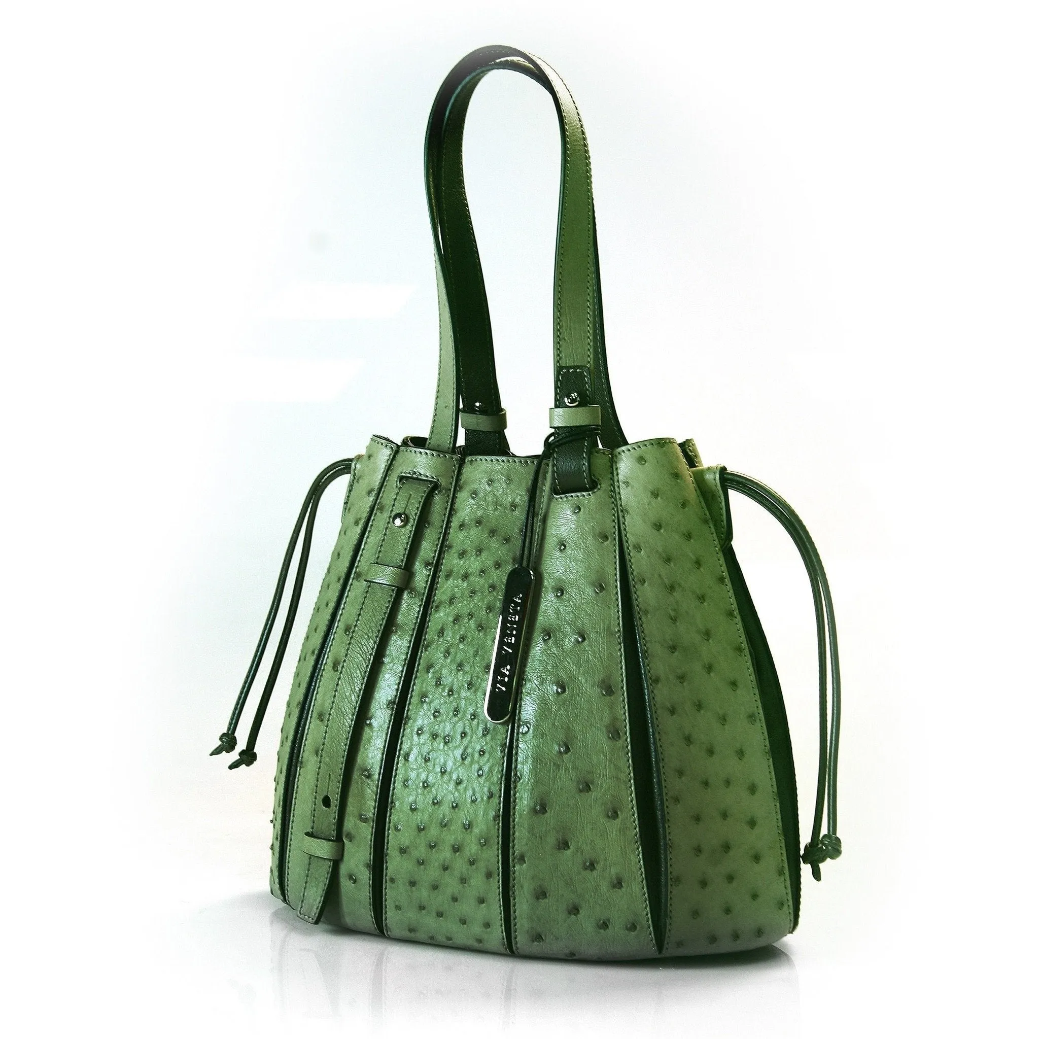 Via Veneta Fern Leather Medium Over The Shoulder Bag | Moss