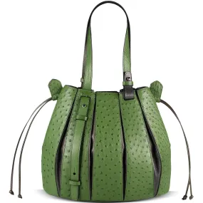 Via Veneta Fern Leather Medium Over The Shoulder Bag | Moss