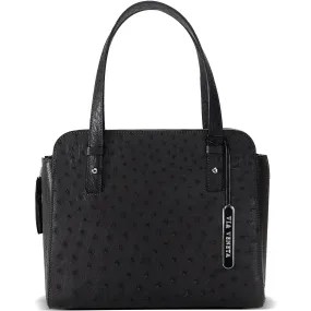 Via Veneta Leah Leather Medium Handheld Structured Bag | Black