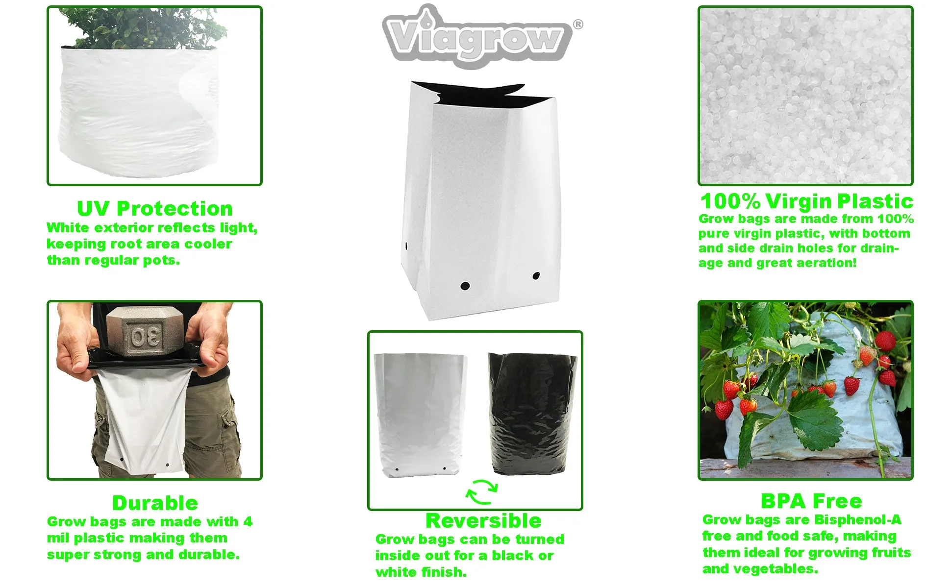 Viagrow Plastic Grow Bags (EA)