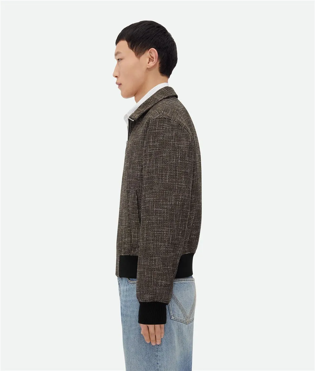 WOOL AND COTTON PIED DE POULE BLOUSON