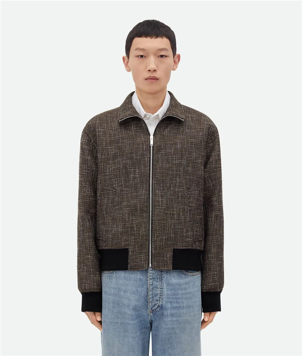 WOOL AND COTTON PIED DE POULE BLOUSON